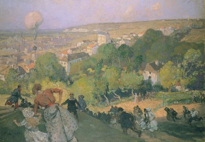 Balloon Landing at Pre St-Gervais by Auguste Louis Lepère